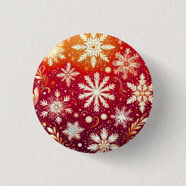 Minimalistischer blauer Snowflake-Magnet Button (Vorderseite)