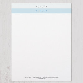 Minimalistischer blauer zweiteiliger Schreibkopf Briefbogen