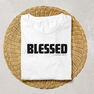 Minimalistischer BLESSED Psalm 119:1 Christlicher T-Shirt