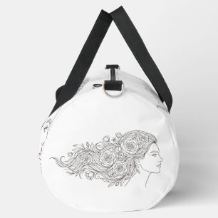 Minimalistischer Blumen-Frauen-Kunst-Duffel-Tasche Duffle Bag