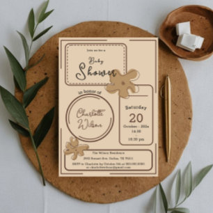 Minimalistischer Blumen-Notizblock Baby Shower Einladung