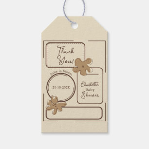 Minimalistischer Blumen-Notizen Baby Shower Geschenkanhänger