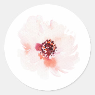 Minimalistischer Blumenaufkleber Runder Aufkleber