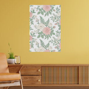 Minimalistischer Blumenblüten Botanischer Kunstpos Poster