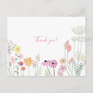 Minimalistischer Blumendanke Postkarte