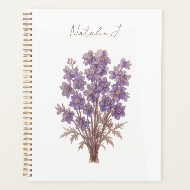 Minimalistischer Blumenplaner, personalisierter La Planer (Vorderseite)