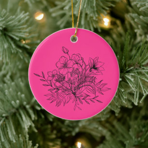 Minimalistischer Blumenstrauß Keramik Ornament