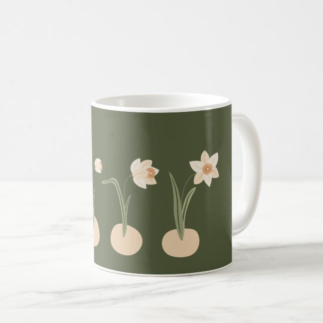 Minimalistischer Blumenzauber, Naturlich Kaffeetasse (VorderseiteRechts)