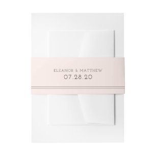 Minimalistischer Blush-Farbblock Bauchband Einladungsbanderole