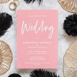 Minimalistischer Blush Pink QR Code Hochzeit