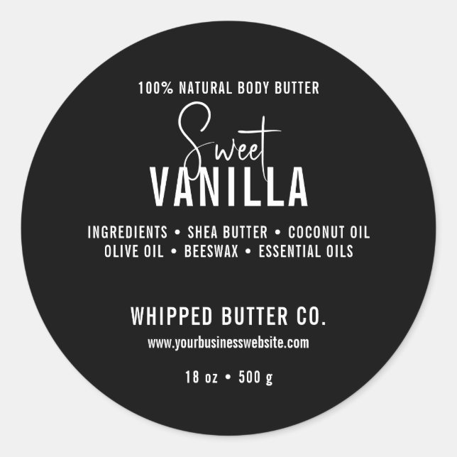 Minimalistischer Body Butter Klein-Unternehmen | L Runder Aufkleber (Vorderseite)