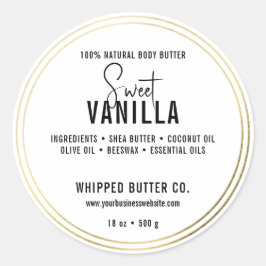 Minimalistischer Body Butter Small Business Gold|  Runder Aufkleber