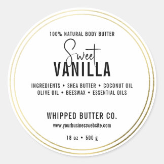 Minimalistischer Body Butter Small Business Gold|  Runder Aufkleber