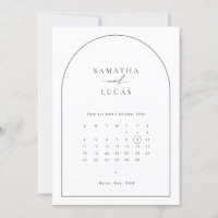 Minimalistischer Bogenkalender Save the Date Einla