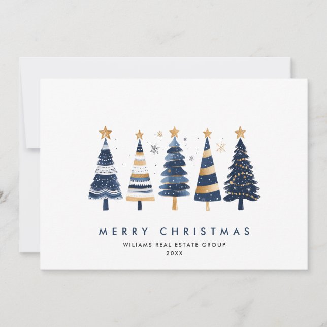 Minimalistischer Bohemischer Pine Tree Weihnachten (Vorderseite)