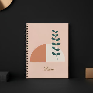 Minimalistischer Boho-Abstrakter Botanikstil Notizbuch