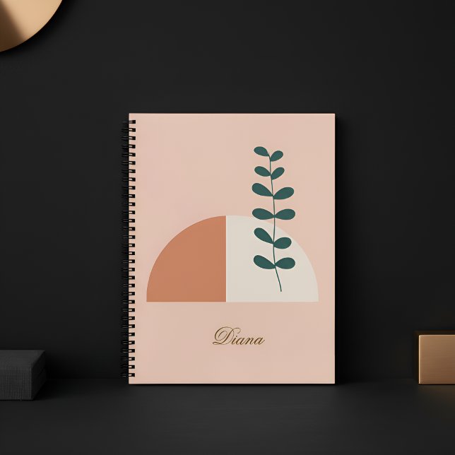 Minimalistischer Boho-Abstrakter Botanikstil Notizbuch (Von Creator hochgeladen)