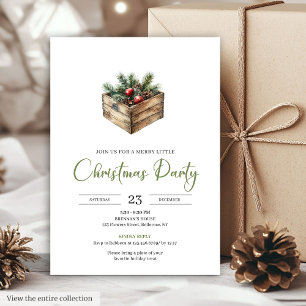 Minimalistischer Boho-Aquarell-Rustic-Weihnachtsdi Einladung