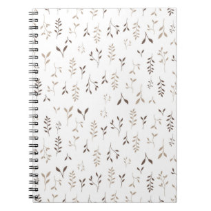 Minimalistischer Boho-Beige-Braun-Botanischer-Blat Notizblock