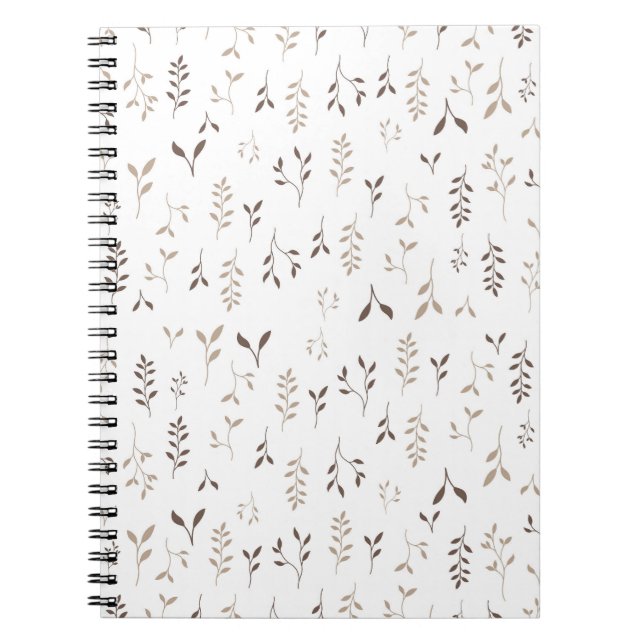 Minimalistischer Boho-Beige-Braun-Botanischer-Blat Notizblock (Vorderseite)