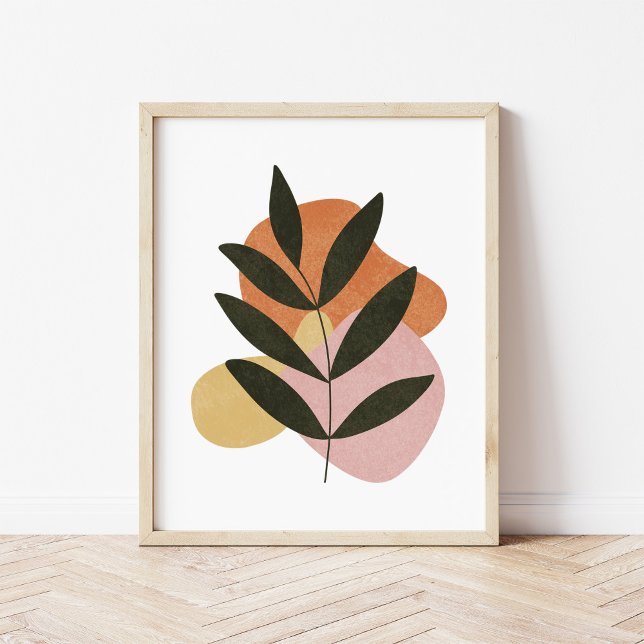 Minimalistischer Boho-Botanik-Blatt-Abstrakte-Form Poster (Von Creator hochgeladen)