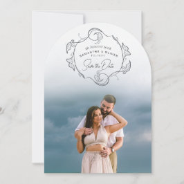 Minimalistischer Boho-Foto-Save-the-Date Einladung
