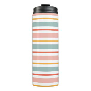 Minimalistischer Boho-Horizontalstreifen in sanfte Thermosbecher