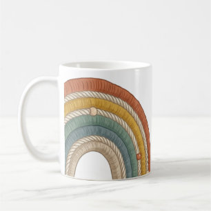 Minimalistischer Boho-Makramee-Regenbogen Kaffeetasse