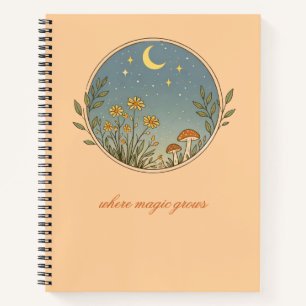 Minimalistischer Boho-Mond-Design Notizbuch
