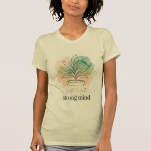 Minimalistischer Boho-Pflanze Wasserfarbe Grafik - T-Shirt
