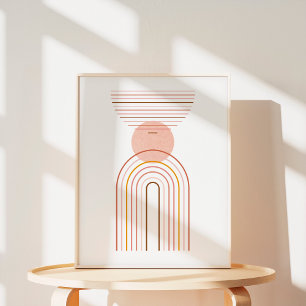 Minimalistischer Boho-Regenbogen Abstrakt Kunst Poster