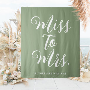 minimalistischer Boho-Sage-Grün-Brautabschiedshint Wandteppich