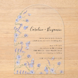 Minimalistischer Boho-Schwarz-Weiß-Blumenkunst-Hoc Acryleinladungen