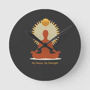 Minimalistischer Boho-Sonne-Mandala Vatertag Runde Wanduhr