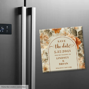 Minimalistischer Boho Terrakotta Elfenbein Oliven  Magnet