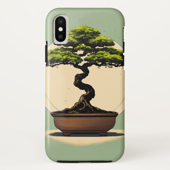 Minimalistischer Bonsai Tree - Elegantes Design Case-Mate iPhone Hülle (Rückseite)