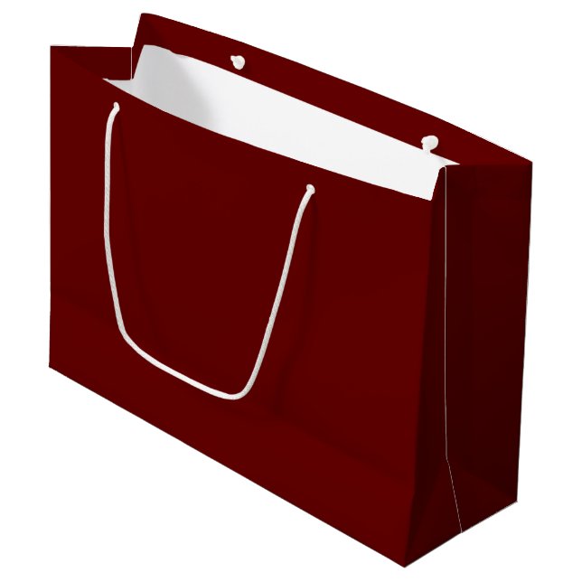 Minimalistischer Bordeaux-Maroon schlicht elegant Große Geschenktüte (Vorderseite Schrägansicht)