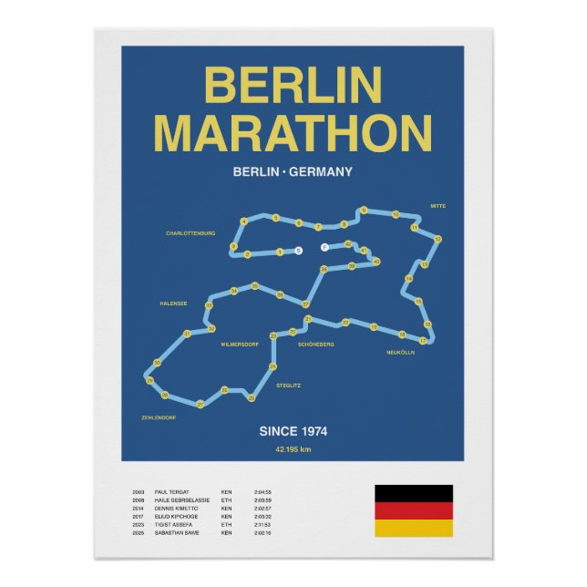 Minimalistischer Boston-Marathon-Linienstich Poster (Vorderseite)