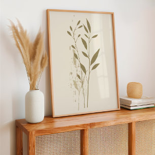 Minimalistischer Botanischer Boho Poster