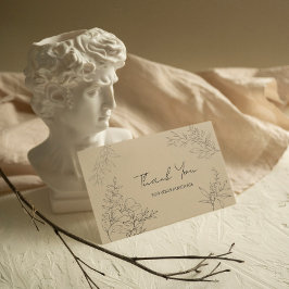 Minimalistischer botanischer Dank Mitteilungskarte