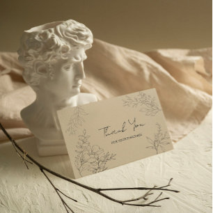 Minimalistischer botanischer Dank Mitteilungskarte