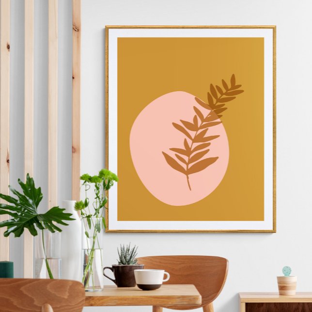 Minimalistischer Botanischer Fall Art Mustard Gelb Poster (Von Creator hochgeladen)