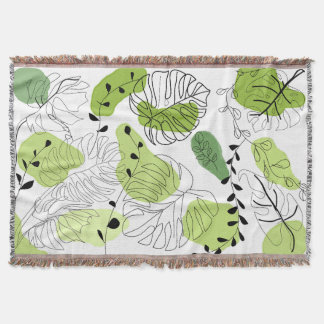 Minimalistischer Botanischer Frühlingswind-Doodle Decke
