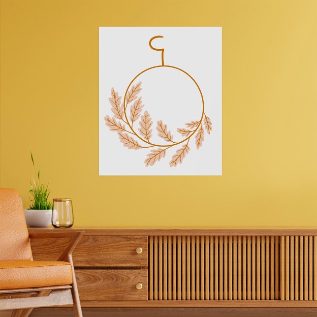 Minimalistischer botanischer Kranz modern neutral Poster (Von Creator hochgeladen)