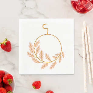 Minimalistischer botanischer Kranz modern neutral Serviette