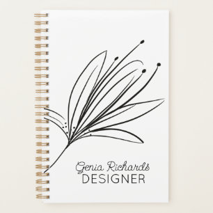 Minimalistischer botanischer Lilienblumen-Designer Planer