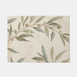 Minimalistischer botanischer Olivenzweig-Bereichst Fußmatte