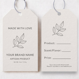 Minimalistischer botanischer Preis für kleine Unte Geschenkanhänger