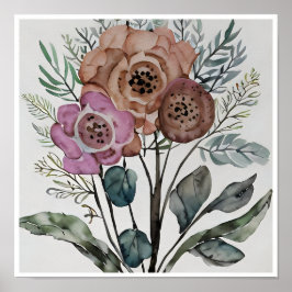 Minimalistischer Bouquet von Blume Poster
