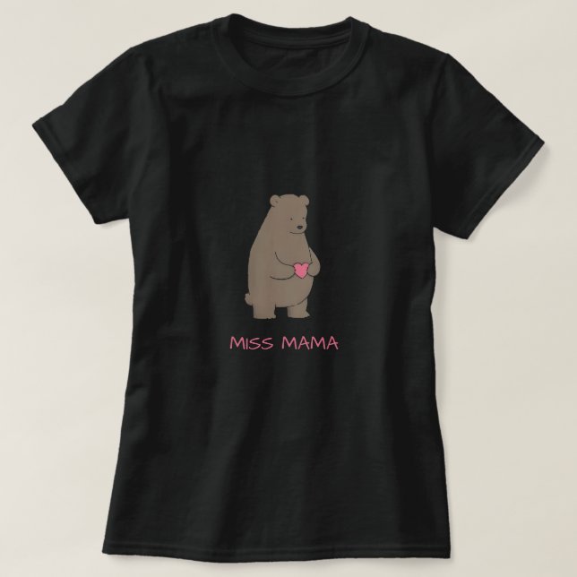 Minimalistischer Braunbär mit Herz  T-Shirt (Design vorne)